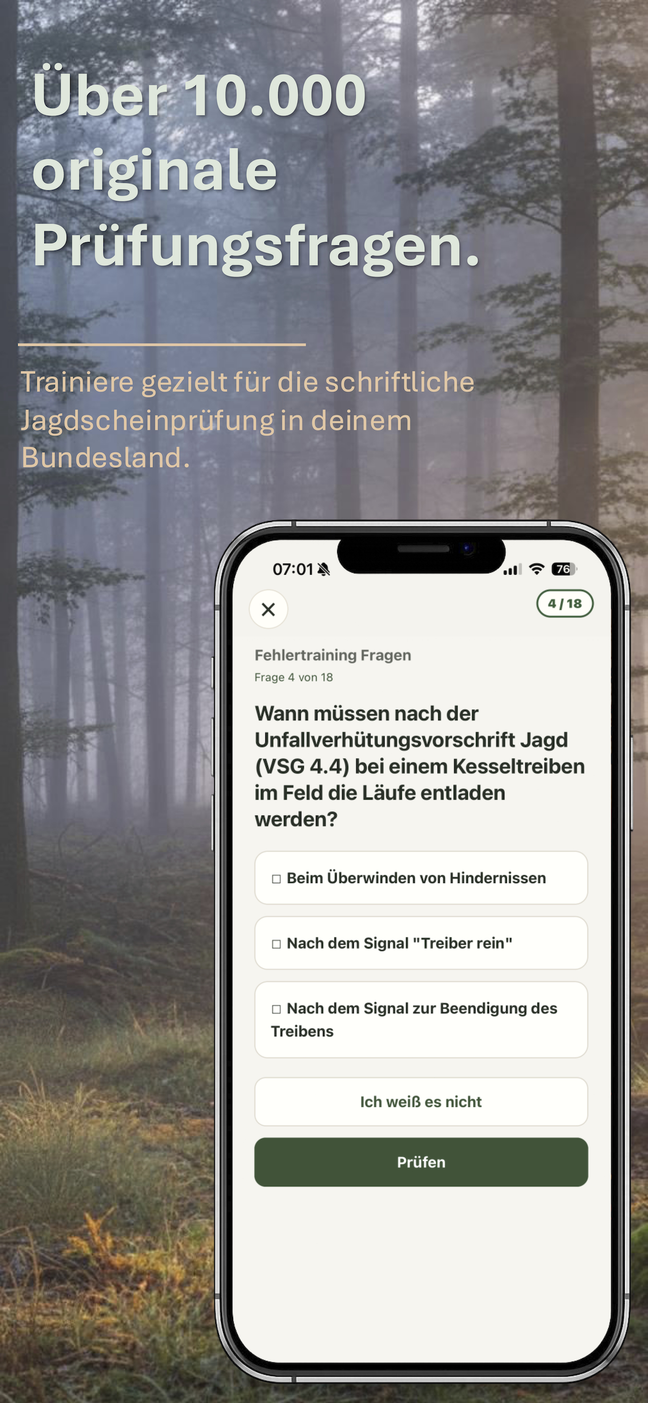 Training mit originalen Prüfungsfragen